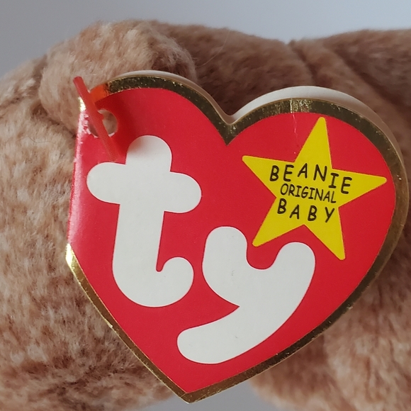 Ty Beanie Baby - Peacan the Brown Bear Plush Stuffed Animal Toy - Picture 5 of 9